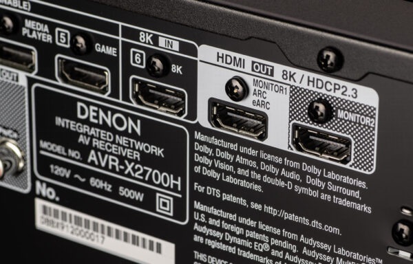 DENON AVR-X2700H  (2020 Model) 7.2ch 8K AV Receiver with 3D Audio, Voice Control and HEOS Built-in - Image 9
